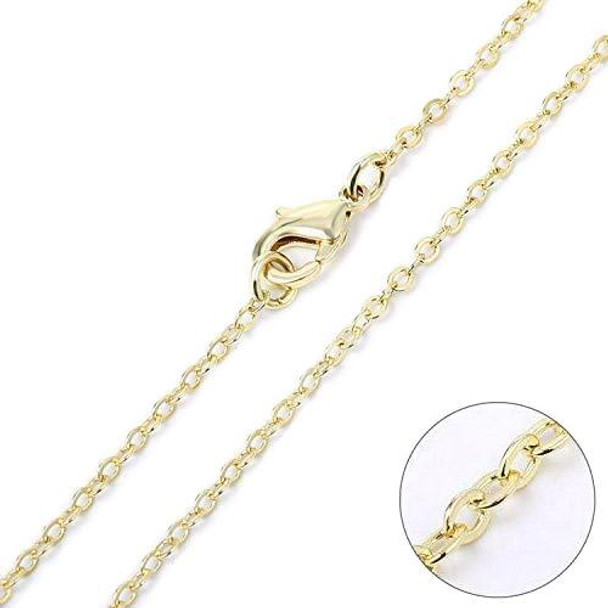 12 Pcs Fine Cable Chains 14 kt Gold Plated in USA -18 INCH