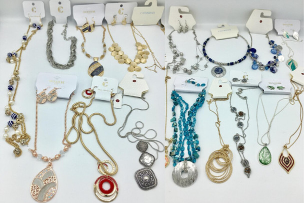 50 Pieces  of 23 Name Brands + Designers Jewelry Lot -Each Piece Different
