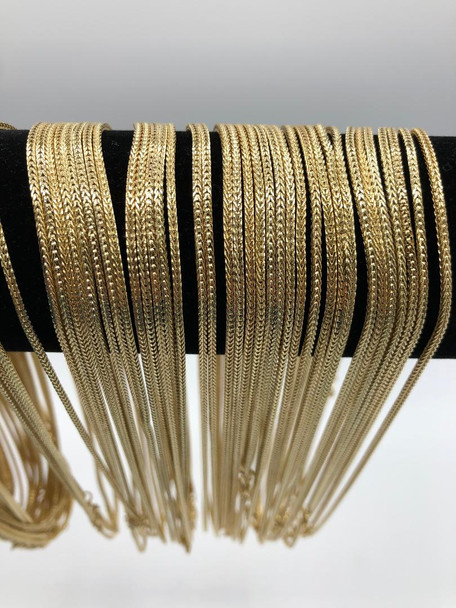  Foxtail Chains  18 inch- Made in USA - Your Choice 14KT Gold or Sterling Silver Overlay 