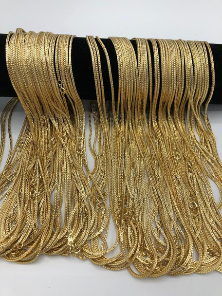  Foxtail Chains  Made in USA- 24 inch your choice 14 KT  Gold or Sterling Silver overlay 