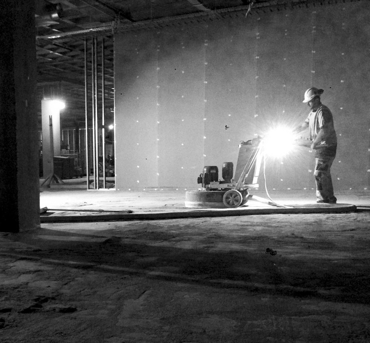 Worx+ light kit on a Husqvarna PG 680, PG 820 concrete grinder