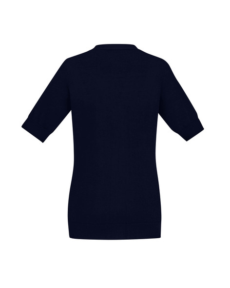 Biz Care Womens Zip Front Short Sleeve Knit CK962LC