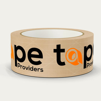 WOD CPTWA Custom Printed Water Activated Packaging Tape. Tan - 3 inch x 450 ft. (Pack of 20) Ideal for Shipping, Mailing, Moving, Office and Storage Heavy Duty. Personalized with Brand Logo.