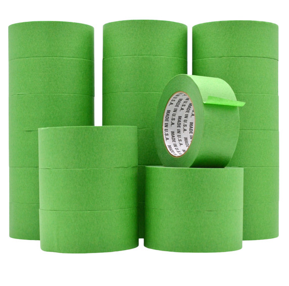 WOD Green Painters Tape - 60 yards Thick & Wide Extra Strength Masking Tape for Floors and Ceilings Edge Finishing. Clean Removal, PMT22G