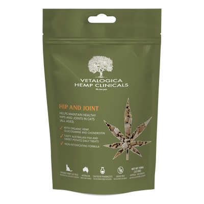 Vetalogica Hemp Clinicals Hip and Joint Cat Treats (100g)