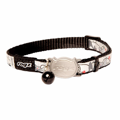 Rogz Reflectocat Safeloc Cat Collar Black Cat