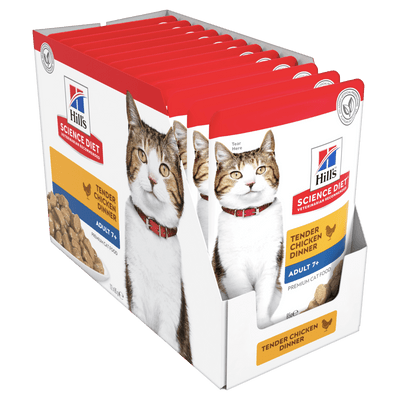 Hill's Science Diet Adult 7+ Senior Chicken Wet Cat Food (12 x 85g pouches)