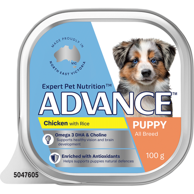 Advance Puppy All Breed Chicken with Rice Wet Dog Food (12 x 100g trays)