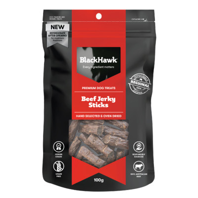 Black Hawk Beef Jerky Sticks Dog Treats (100g pack)