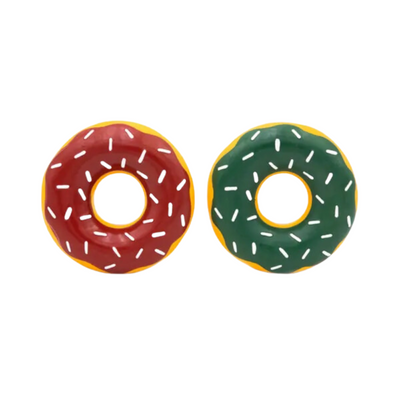 ZippyPaws Holiday Donutz Durable Latex Chew Toy for Dogs (2 pack)