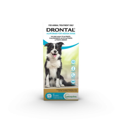 Drontal Allwormer Tablets For Medium Dogs 10kg (6 Tablets)