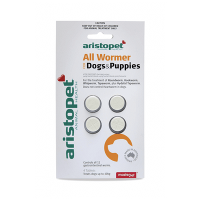 Aristopet All Wormer Tablets For Dogs & Puppies - 4 pack