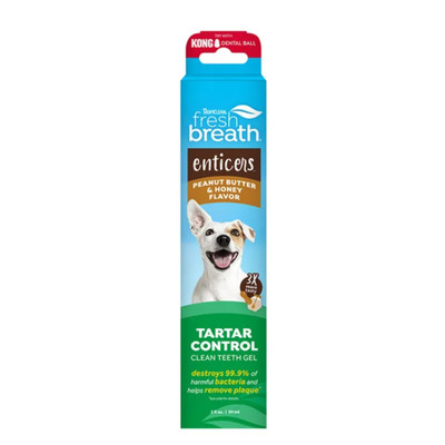 Tropiclean Enticers Teeth Cleaning Gel Peanut Butter & Honey For Dogs (59mL)