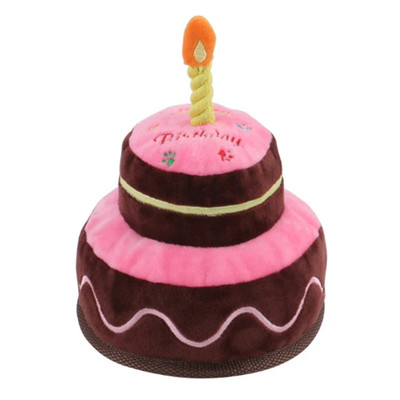 Happy Birthday 2 Tier Cake Plush Dog Toy (Pink)