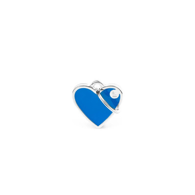 My Family Basic Handmade Heart Pet Tag Dark Blue Small