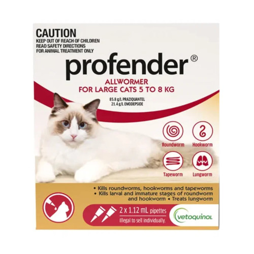 Profender Cat Red 5-8kg 1.12ml (2 pack)