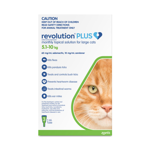 Revolution Plus Green Large Cats - 5.1-10kg