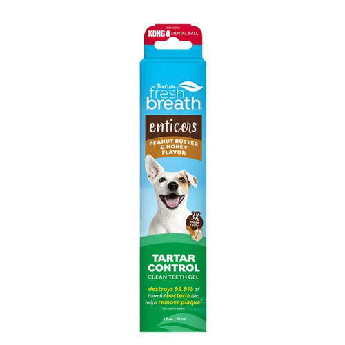 Tropiclean Enticers Teeth Cleaning Gel Peanut Butter & Honey For Dogs (59mL)