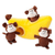 ZippyPaws Zippy Burrow Monkey 'n Banana Interactive Squeaker Dog Toy