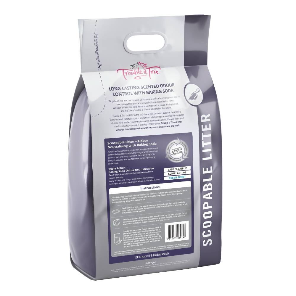 Trouble & Trix Clumping Odour Neutralising With Baking Soda Cat Litter