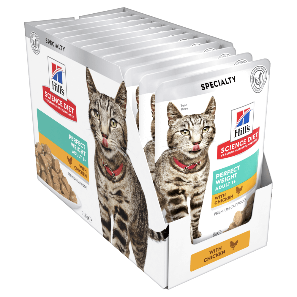 Hill's Science Diet Adult Perfect Weight Chicken Wet Cat Food (12 x 85g