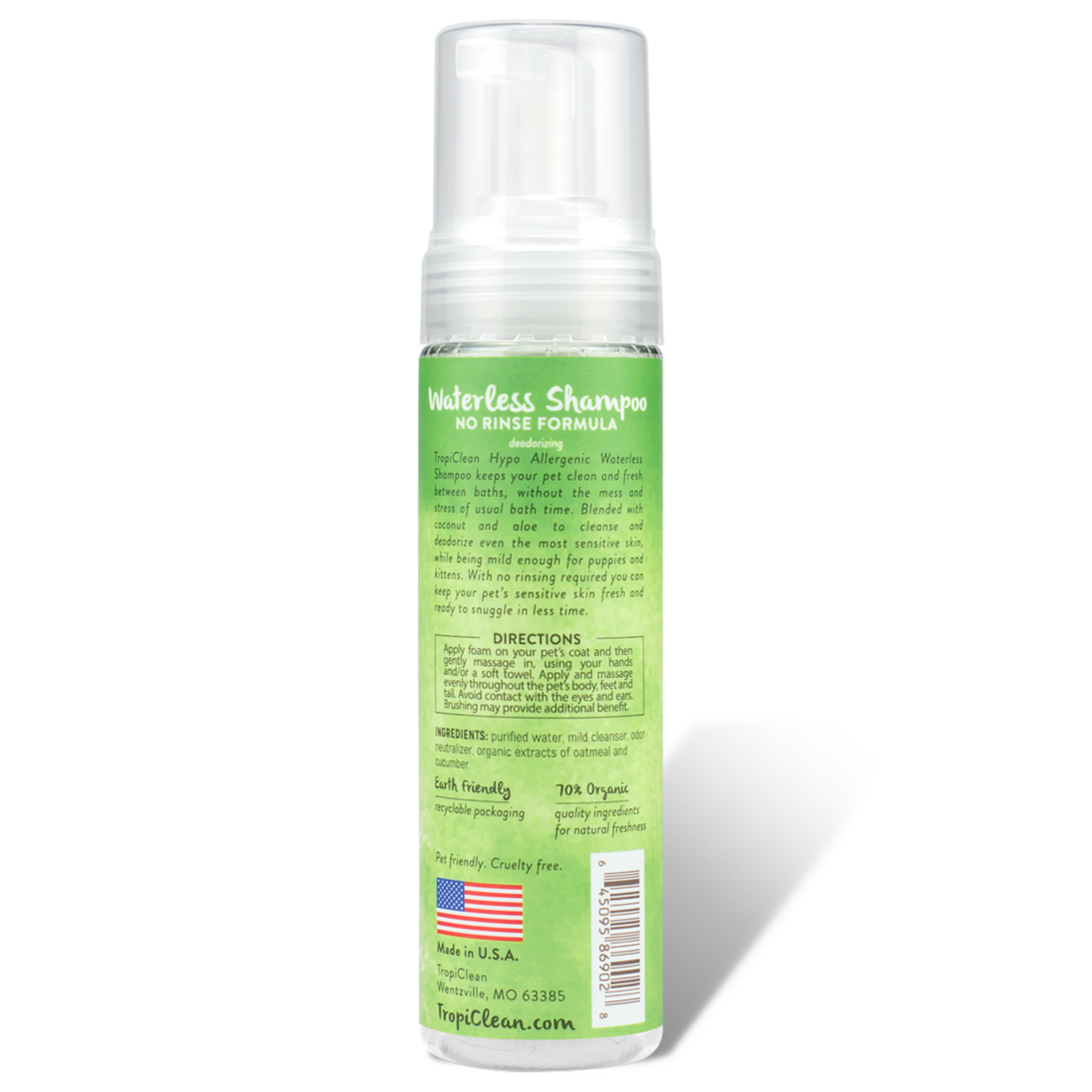 TropiClean Waterless Hypoallergenic Shampoo 220mL