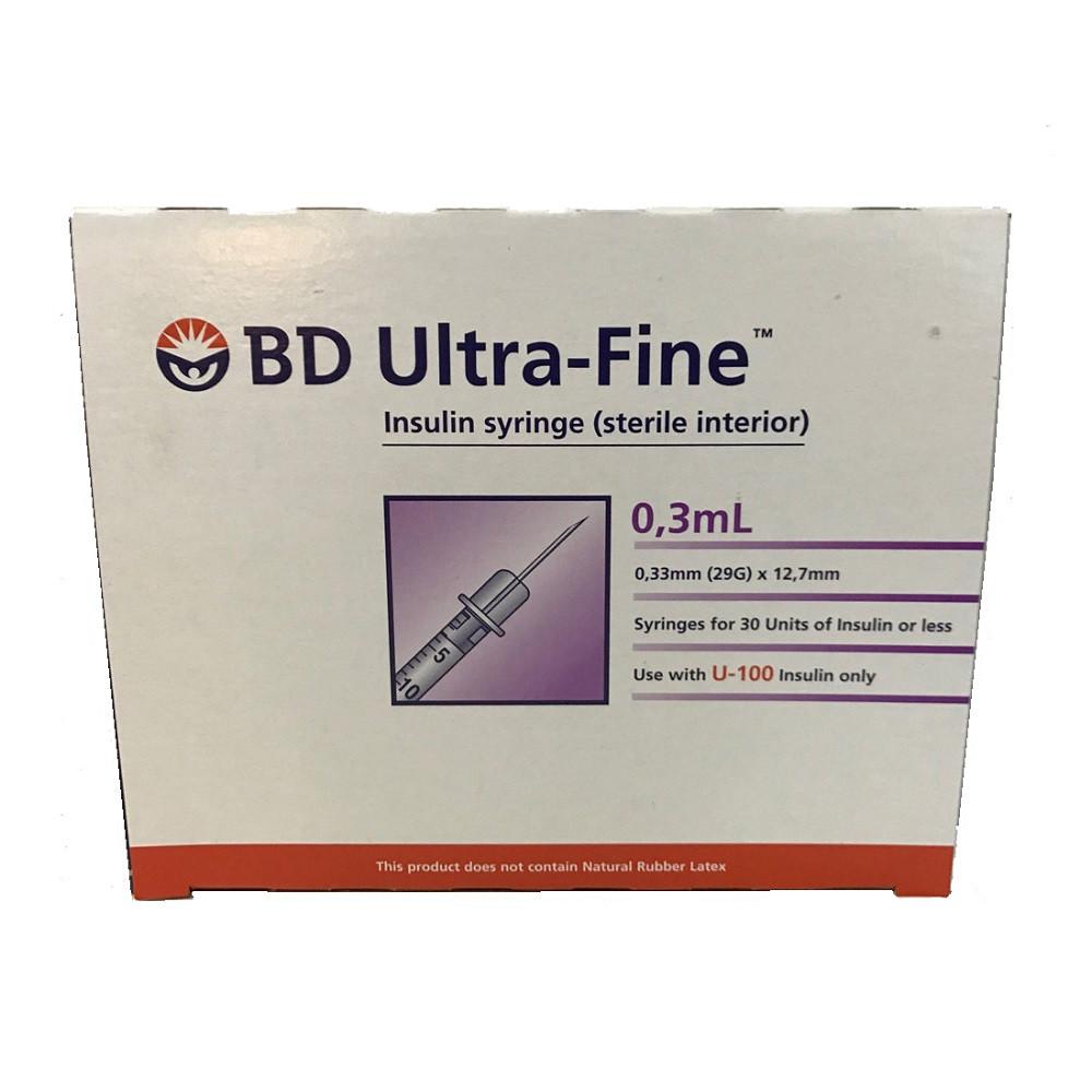 Ultra Fine 29g Insulin Syringes 0 3ml 100iu Ml 100 Pack