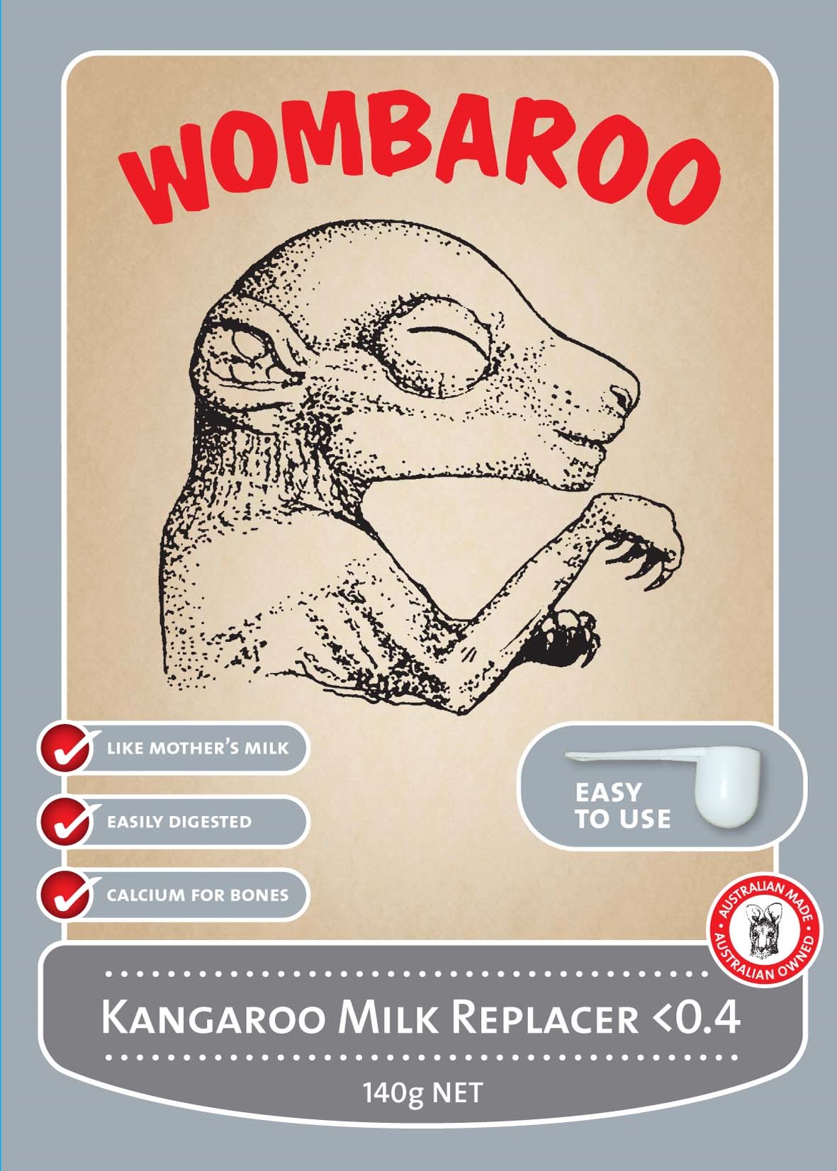 Wombaroo Kangaroo Milk Replacer <0.4 K3001 140g