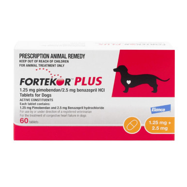 Fortekor Plus 1.25mg + 2.5mg Tablets For Dogs (60 tablets)