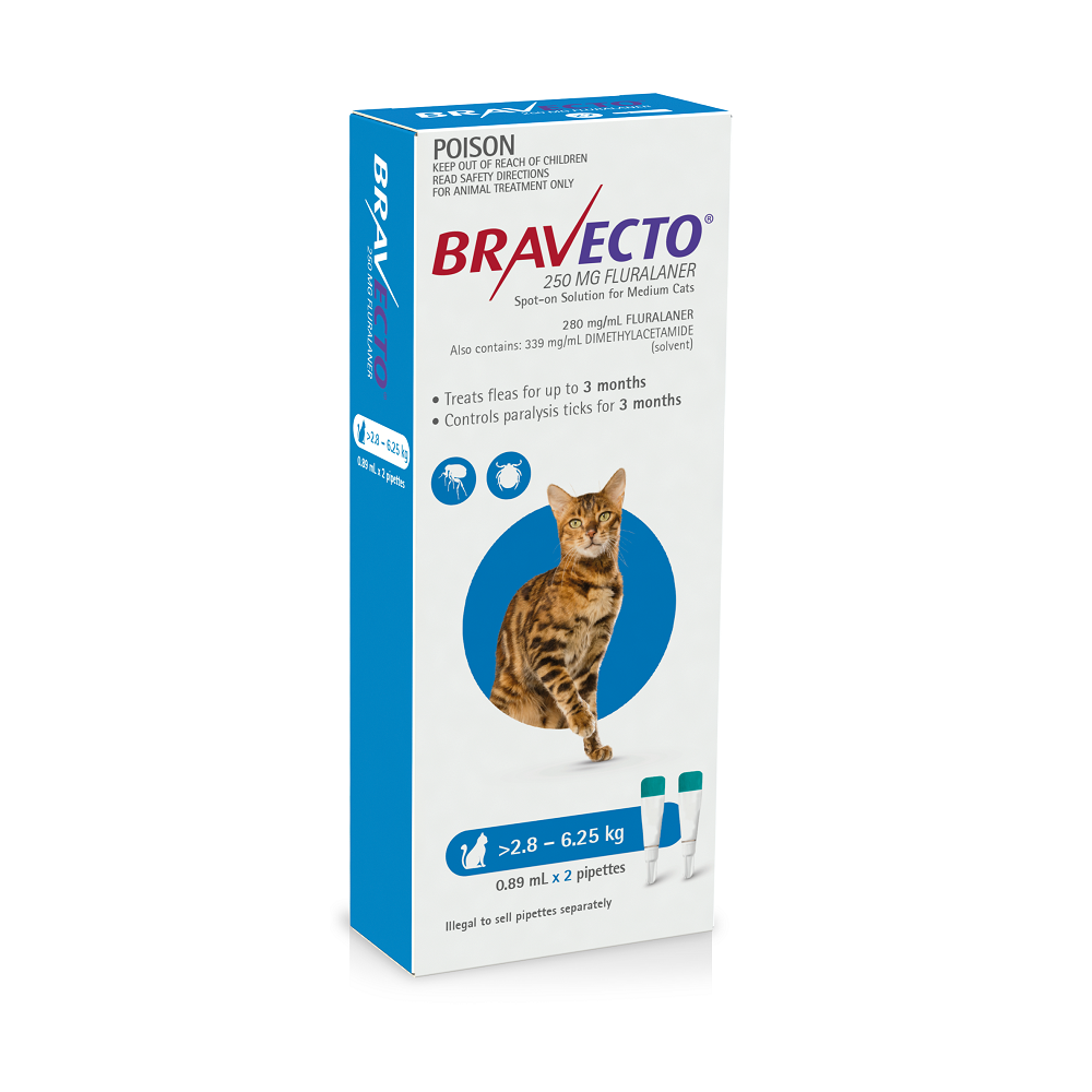 Bravecto Cat Spot-on Blue 2.8-6.25kg