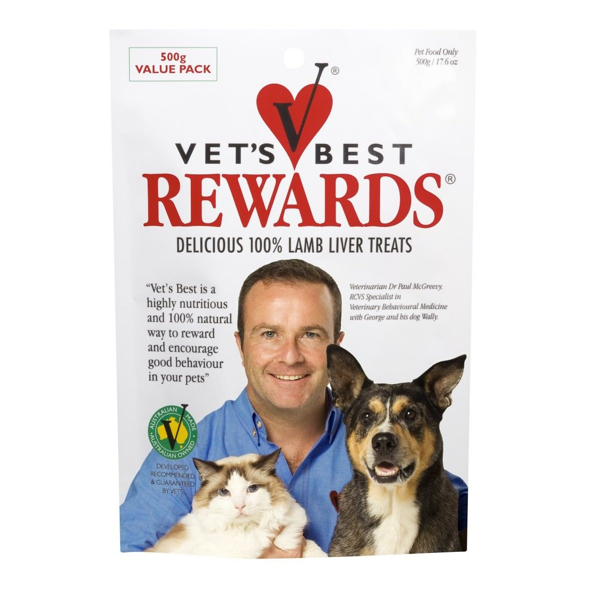 Vet's Best Rewards Lamb Liver Treats - 500g pack