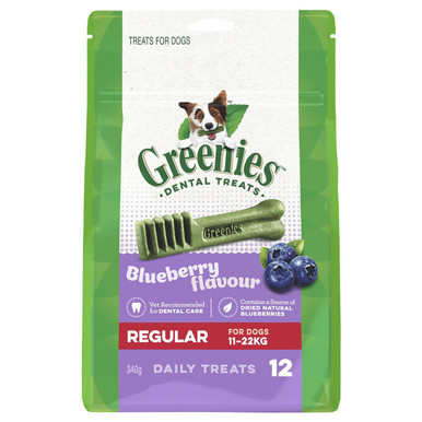 Greenies Blueberry Regular Dog (11-22kg) - 12 pack (340g)