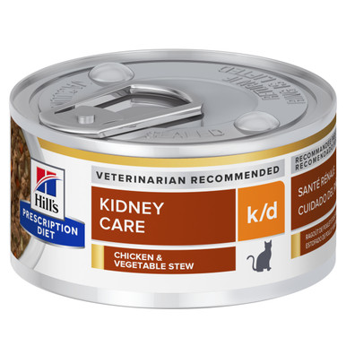 Hill's Prescription Diet k/d Kidney Care Chicken & Vegetable Stew Wet Cat Food - 24 x cans 82g (3393)