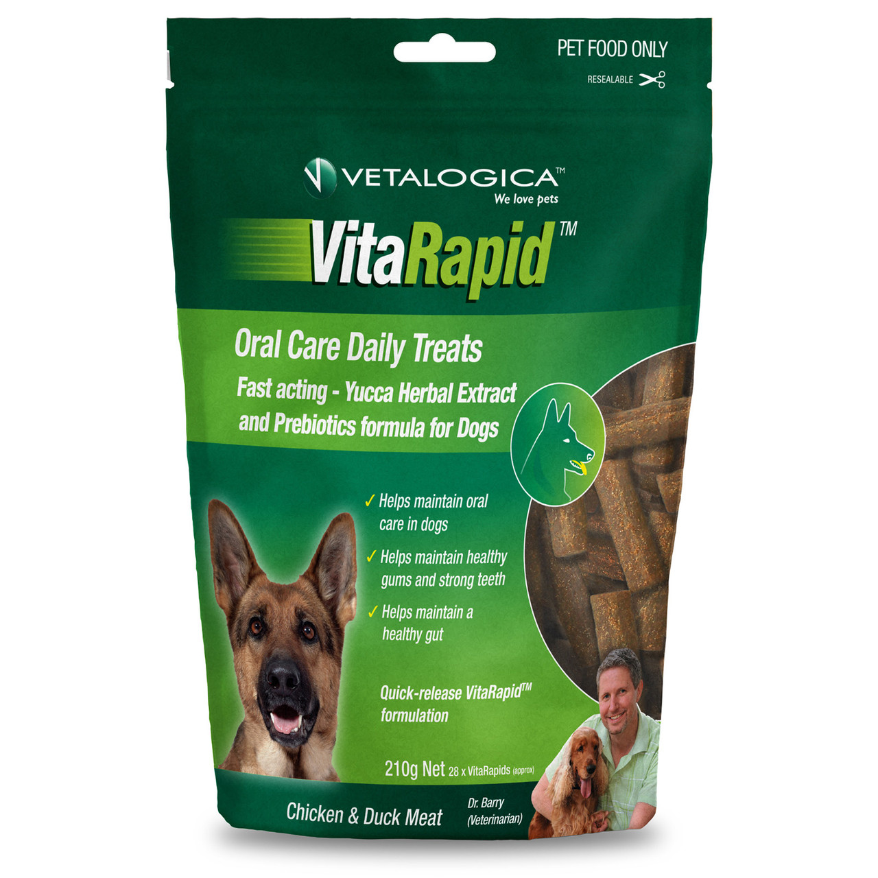 Vetalogica Vitarapid Oral Care Daily Treats for Dogs (210g)