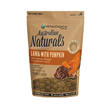 Vetalogica Australian Naturals Lamb & Pumpkin Treats for Cats (100g)