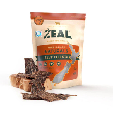 Zeal Free Range Naturals Beef Fillets for Dogs - New Packaging