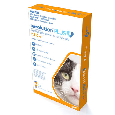 Revolution Plus Orange Medium Cats - 2.6-5kg