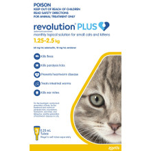 Revolution Plus Yellow Small Cats - 1.25-2.5kg - 3 pack (3 months)