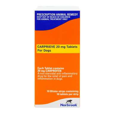 Carprieve (Carprofen) 20mg Tablets For Dogs (100 tablets)