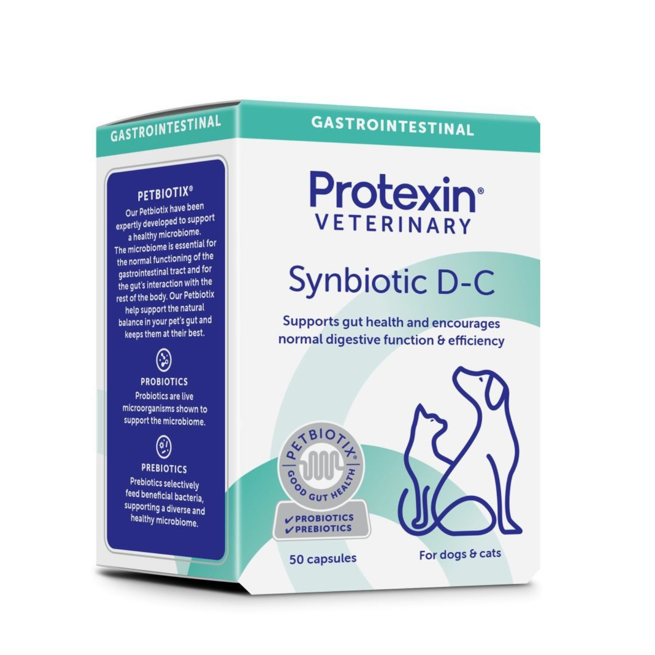 Synbiotic D-C Probiotic & Prebiotic Capsules For Dogs & Cats (50 capsules) - Pack Shot