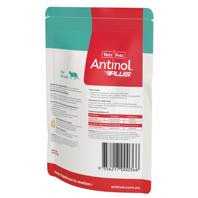 Antinol Rapid For Cats (120 gel capsules) -  New Packaging - Back