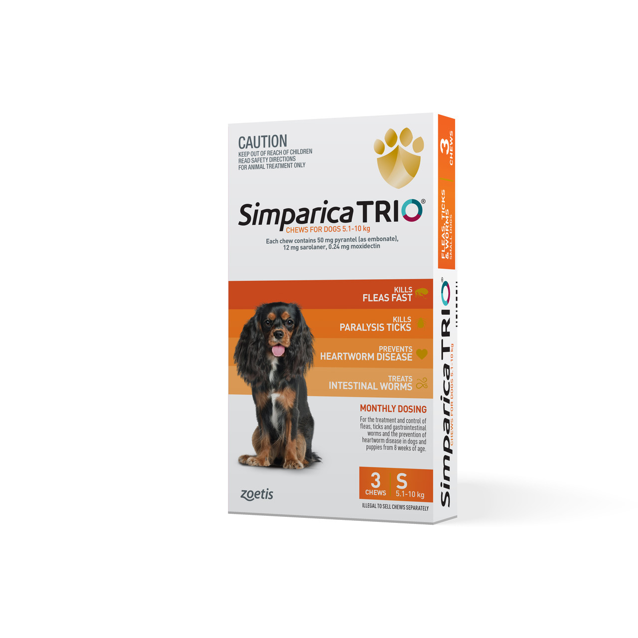 Simparica Trio Orange 5.1-10kg Small Dogs