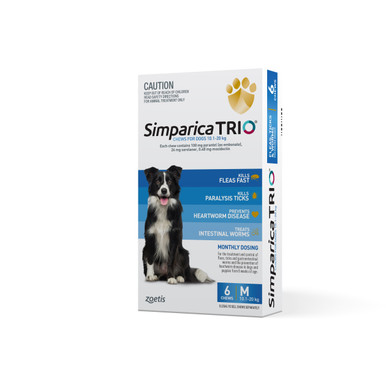 Simparica Trio Blue 10.1-20kg Medium Dogs