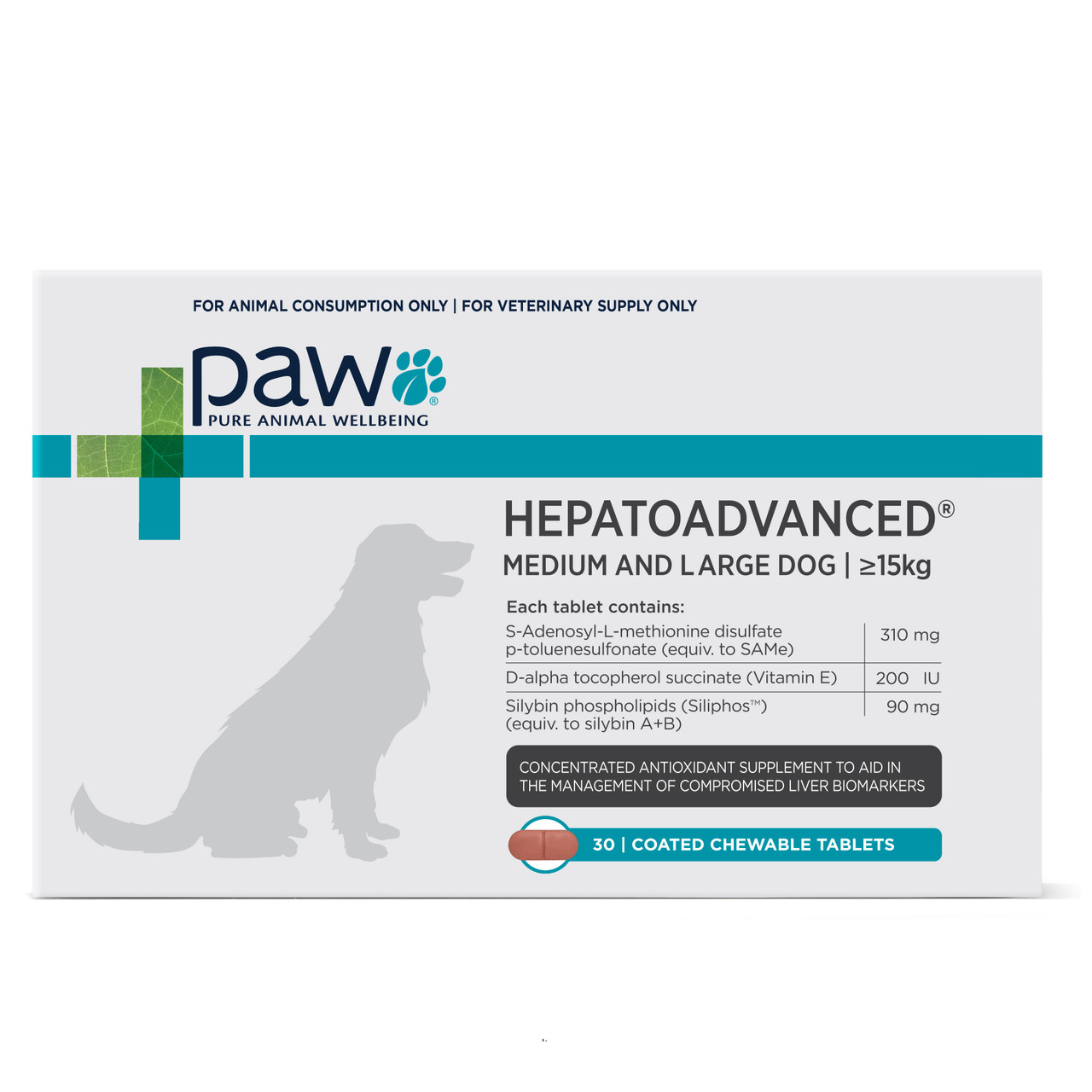 PAW Hepatoadvanced Medium & Large Dog >15kg (30 tablets)