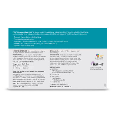 PAW Hepatoadvanced Medium & Large Dog >15kg (30 tablets)