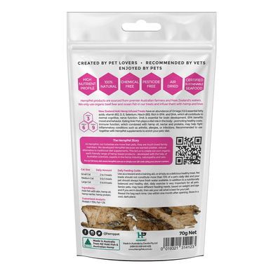 HempPet New Zealand Hoki Fish Hemp Infused Treats For Cats (70g pack)