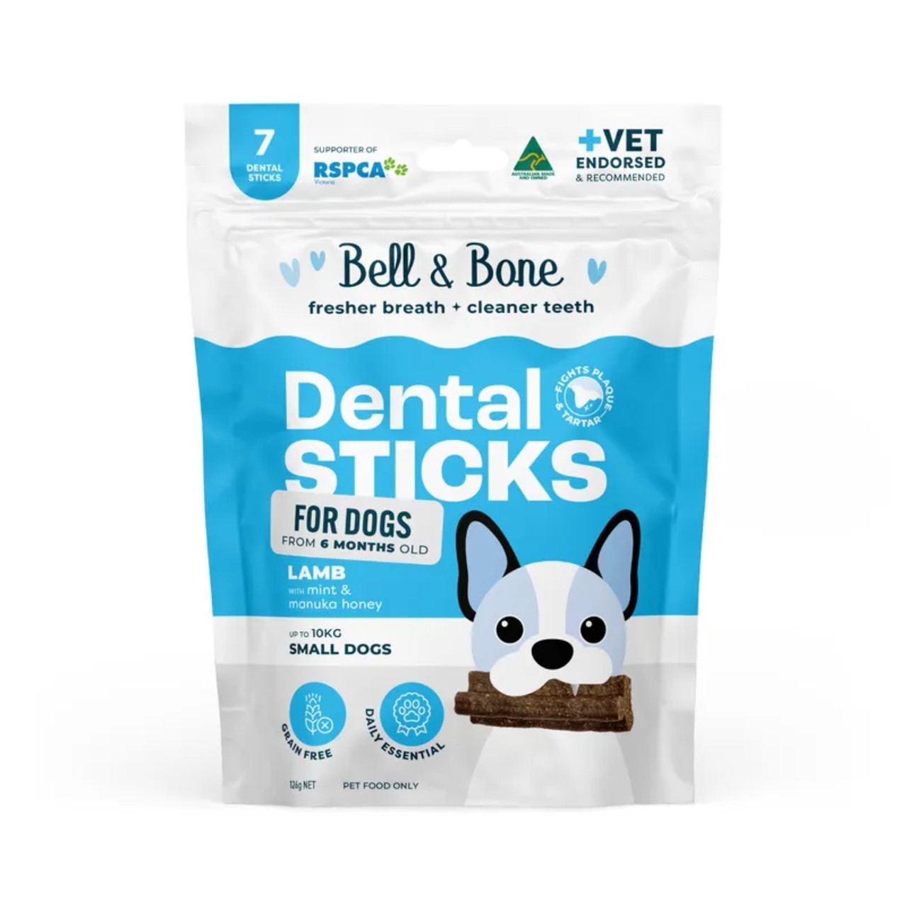 Bell & Bone Dental Sticks For Dogs - Lamb, Mint & Manuka Honey
