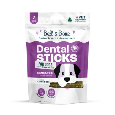 Bell & Bone Dental Sticks For Dogs - Kangaroo, Mint & Turmeric