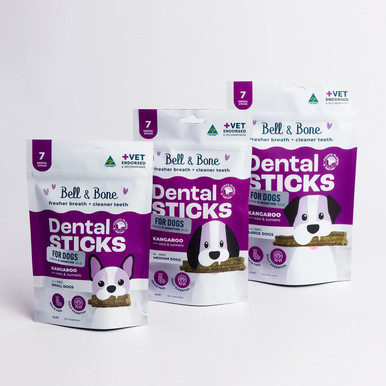 Bell & Bone Dental Sticks For Dogs - Kangaroo, Mint & Turmeric