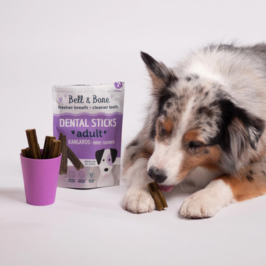 Bell & Bone Dental Sticks For Dogs - Kangaroo, Mint & Turmeric